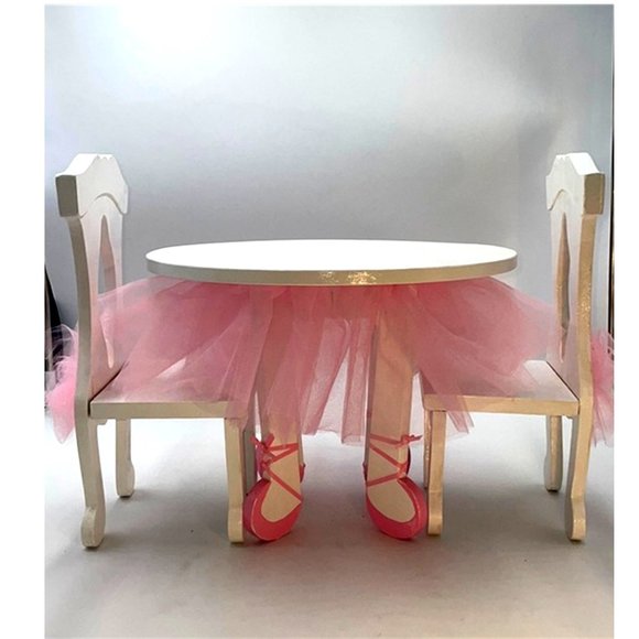 American Girl (Size Only) Other - American Girl (SIZE not AG Brand) Furniture Handmade Ballerina Table & 2 Chairs